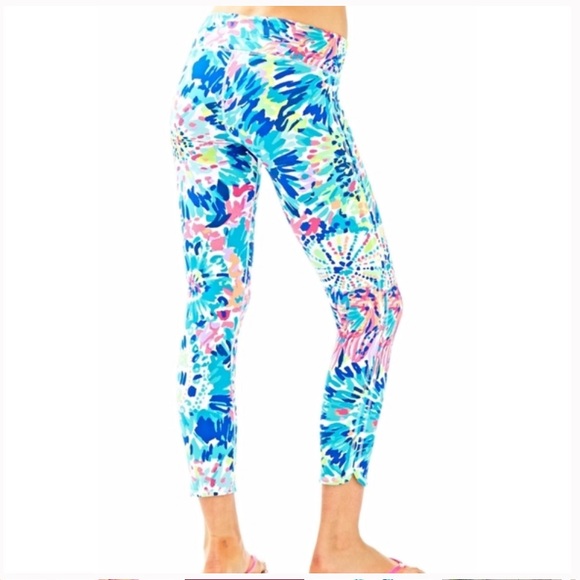 Lilly Pulitzer Luxletic Weekender 21" High Rise Crop Legging in Dive In Sz S - Picture 5 of 11